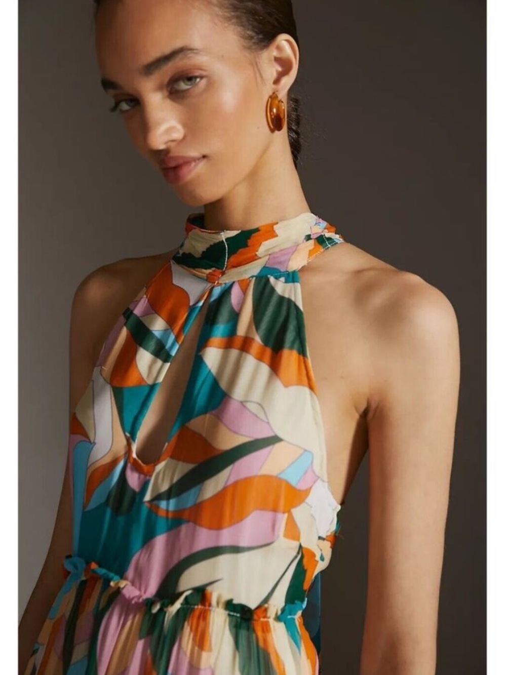 BOGO! Anthropologie Maeve Keyhole Halter Maxi Dress Size X-Small - Picture 3 of 13